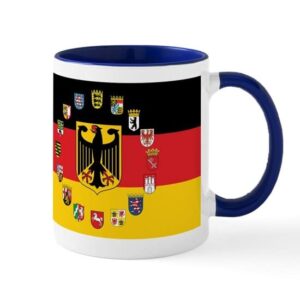 cafepress german flag with state arms mugs ceramic coffee mug, tea cup 11 oz