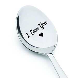 i love you – proposal gift valentines day long distance relationship gift | engraved spoon gift for couples | christmas birthday gift for girlfriend boyfriend | gift for husband wife – 7 inch