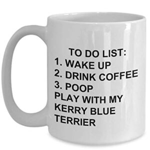 Kerry Blue Terrier Owner Mug Dog Lovers To Do List Funny Coffee Mug Tea Cup Gag Mug for Men Women