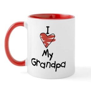 cafepress i love my grandpa mug ceramic coffee mug, tea cup 11 oz