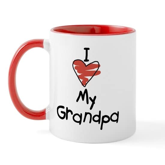 CafePress I Love My Grandpa Mug Ceramic Coffee Mug, Tea Cup 11 oz