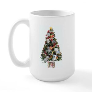 cafepress merry maltese large mug ceramic coffee mug, tea cup 15 oz