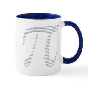 cafepress pi symbol w/numbers mug ceramic coffee mug, tea cup 11 oz
