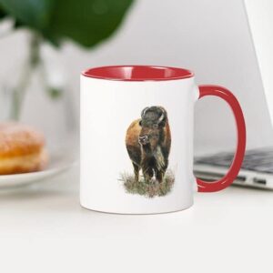 CafePress Watercolor Buffalo Bison Animal Art Mugs Ceramic Coffee Mug, Tea Cup 11 oz