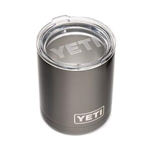 yeti rambler 10 oz lowball, vacuum insulated, stainless steel with standard lid, graphite