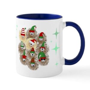cafepress hedgehog holiday ceramic coffee mug, tea cup 11 oz