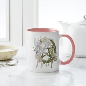 CafePress Beautiful Fairy With Pentacle Mug Ceramic Coffee Mug, Tea Cup 11 oz