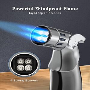 Windproof Lighters Torch Candle Lighters Butane Refillable Jet Flame Lighter Windproof Lighters Butane Refillable for Camping Grill,Pipe,Candle,BBQ