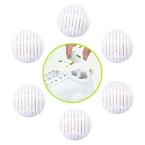 Deodorizer Balls for Sneaker Upgraded, Odor Purifying Ball Cleaner Eliminator for Shoes, Drawers, Lockers & Gym Bags - 6 Pack