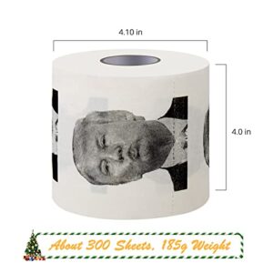 Rulyyo Donald Trump Toilet Paper - Funny Novelty Gag Political Gag Gift Bathroom Tissue, 3 Ply, 300 Sheets, 1 Roll - Hilarious White Elephant Gift Christmas Stocking Stuffer Birthday Gift