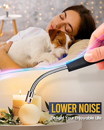 Lighter Electric Candle Lighter Rechargeable - Birthday Gifts for Women Men Upgraded Plasma Arc USB Lighter with LED Display 360° Flexible Neck Flameless Safety Switch Long Lighter for Grill Cooking