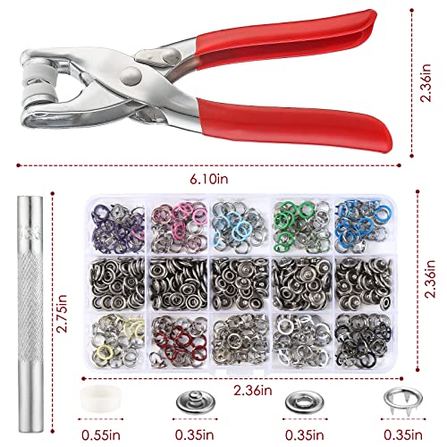 Metal Snap Button Fasteners Kit DIY Crafting Tool with Pliers Press Tool Kit for Clothing Sewing