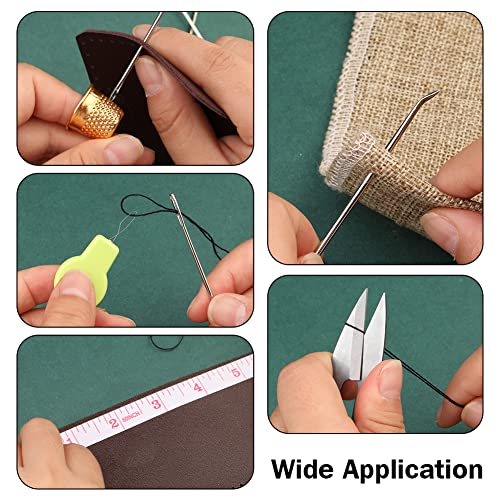 Upholstery Repair Sewing Kit, Heavy Duty Sewing Kit with Leather Sewing Needles, Curved Needles, Upholstery Thread, Sewing Awl, Seam Ripper, Leather Sewing Kit for Tent, Sofa, Canvas, Shoes, Carpet