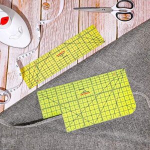 2 Pieces 2021 New Inches Hot Hem Sewing Ruler Hot Iron Ruler Hot Hemmer Pressing Tool Heat Resistant Ruler Sewing DIY Tools Measuring Quilting Press Handmade for Electric Iron Home Clothing Making()