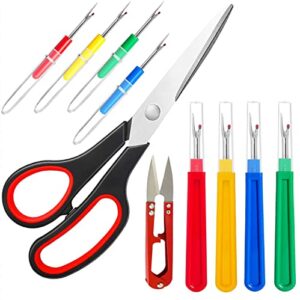 10 pcs sewing seam rippers, 4 big and 4 small handy stitch ripper sewing tools with 2 scissors for sewing crafting thread removin