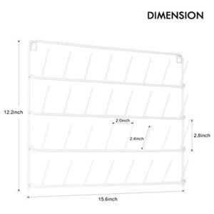 HAITARL 4 Set of Sewing Thread Organizer,Wall-Mounted Metal Thread Rack,32-Spool Thread Holder with Hanging Hooks for Organizing Threads,White