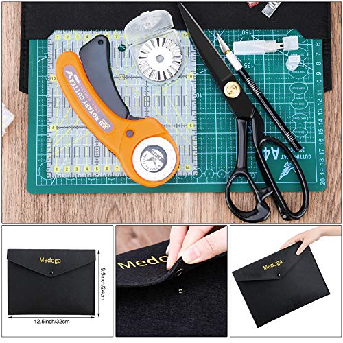 medoga 104Pcs Rotary Cutters, Rotary Cutter Set with Cutting Mat, Patchwork Ruler, Carving Knife, Rotary Cutter Kit for Sewing and Quilting