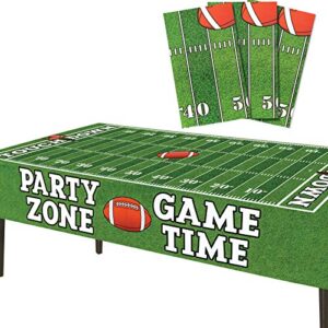 anapoliz football tablecloth plastic | 3 pcs party pack (54” inch wide x 72” inch long) | rectangular game day table cover | football party touchdown tablecloth | party zone, tailgate table cover