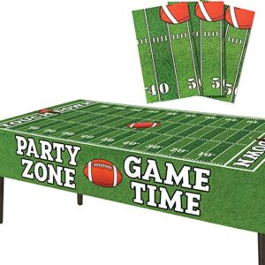 AnapoliZ Football Tablecloth Plastic | 3 Pcs Party Pack (54” Inch Wide x 72” inch Long) | Rectangular Game Day Table Cover | Football Party Touchdown Tablecloth | Party Zone, Tailgate Table Cover