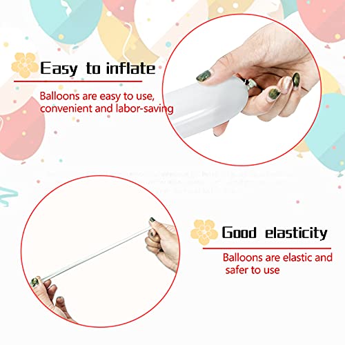 100Pcs 260 Balloons White Long Balloons for Balloon Garland Thickening Skinny Latex Twisting Balloon for Animals Modeling Christmas Birthday Wedding Party Decorations