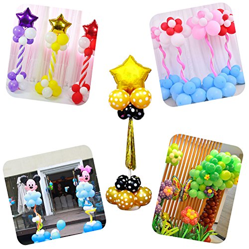 IDAODAN 2 Set Balloon Column Kit for Kids, Balloon Column Stand with Base, 65 inch Height Balloon Tower Stand for Wedding Baby Shower Birthday Party Event Decorations