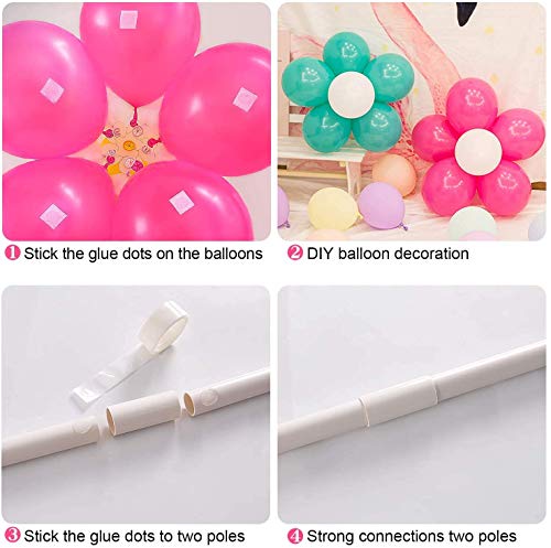 IDAODAN 2 Set Balloon Column Kit for Kids, Balloon Column Stand with Base, 65 inch Height Balloon Tower Stand for Wedding Baby Shower Birthday Party Event Decorations