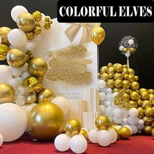 12 Inch 100 Pcs Latex Metallic Chrome Balloons Helium Shiny Thicken Balloons Party Decoration (Gold)