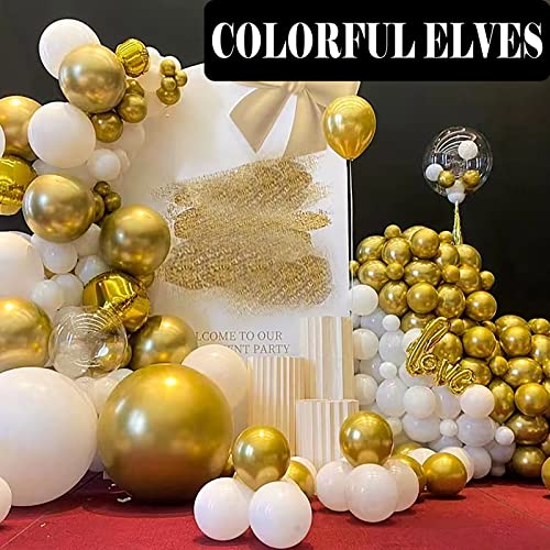 12 Inch 100 Pcs Latex Metallic Chrome Balloons Helium Shiny Thicken Balloons Party Decoration (Gold)