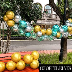 12 Inch 100 Pcs Latex Metallic Chrome Balloons Helium Shiny Thicken Balloons Party Decoration (Gold)