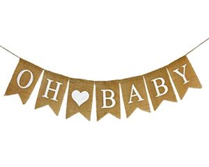 shimmer anna shine oh baby burlap banner for baby shower decorations and gender reveal party