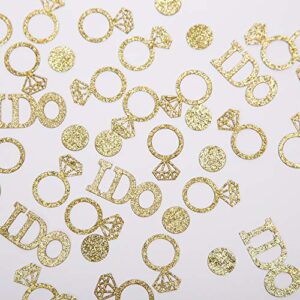 Gold Wedding Table Confetti ,Glitter Paper Diamond Ring Confetti, I Do Engagement Party Table Scatter,Bachelorette Bridal Shower Party Decorations