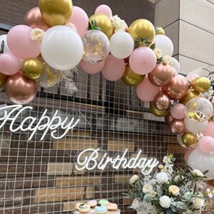 Beaumode Diy Rose Gold Pink White Balloon Garland Arch 160PCS with Confetti Balloons Baby Shower Wedding Princess Birthday Anniversary Engagement Bridal Shower Party Decoration (Rose Gold Pink White)