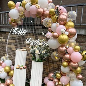 Beaumode Diy Rose Gold Pink White Balloon Garland Arch 160PCS with Confetti Balloons Baby Shower Wedding Princess Birthday Anniversary Engagement Bridal Shower Party Decoration (Rose Gold Pink White)