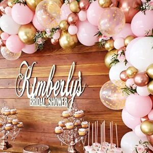 Beaumode Diy Rose Gold Pink White Balloon Garland Arch 160PCS with Confetti Balloons Baby Shower Wedding Princess Birthday Anniversary Engagement Bridal Shower Party Decoration (Rose Gold Pink White)