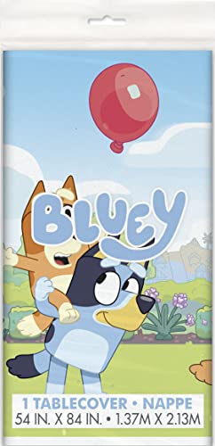 Unique Bluey Rectangular Plastic Table Cover 54" x 84" - Bluey Birthday Party Supplies and Decorations