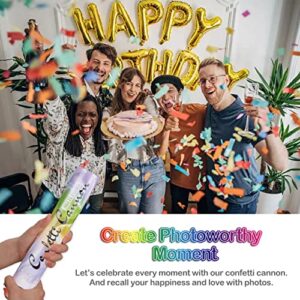 Confetti Cannon Party Poppers Biodegradable Shooters, (6 Pack) YESHOW Multicolor Confetti Blaster for Birthday Graduation Wedding Christmas New Year’s Eve