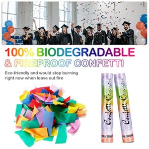 Confetti Cannon Party Poppers Biodegradable Shooters, (6 Pack) YESHOW Multicolor Confetti Blaster for Birthday Graduation Wedding Christmas New Year’s Eve