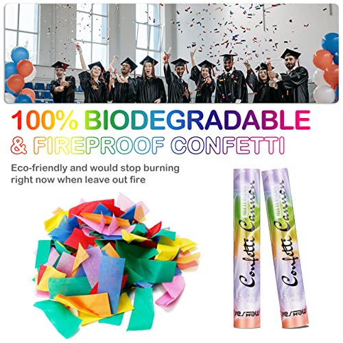 Confetti Cannon Party Poppers Biodegradable Shooters, (6 Pack) YESHOW Multicolor Confetti Blaster for Birthday Graduation Wedding Christmas New Year’s Eve