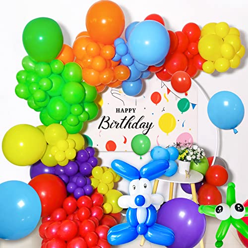 162 Pcs Rainbow Garland Balloon Kit mixed size 18 12 5 Inch Rainbow arch balloon kit for Birthday Baby Shower Wedding.