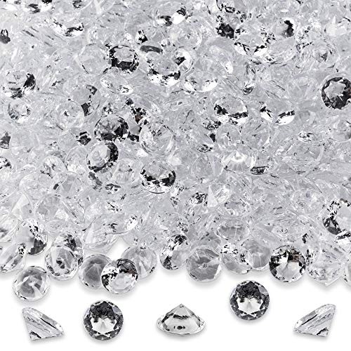 Diamond Table Confetti Party Toy Decorations for Weddings, Bridal Shower, Birthdays, Graduations, Home, and more. 800 COUNT, 4 Carat/8mm Jewels