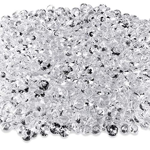 Diamond Table Confetti Party Toy Decorations for Weddings, Bridal Shower, Birthdays, Graduations, Home, and more. 800 COUNT, 4 Carat/8mm Jewels