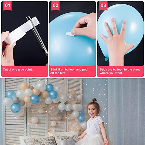 Balloon Arch Kit Balloon Decorating Strip Kit for Garland, 2 Rolls Balloon Tape Strips with 2 Rolls Balloon Glue Point Dots Stickers for Party Wedding Birthday Decorations