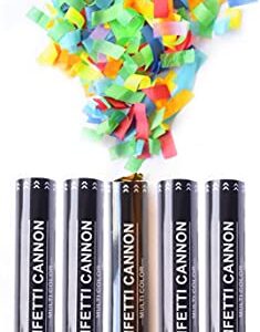 Legend & Co. 12 Inch Confetti Cannons Multicolor, (5 Pack) Biodegradable and Air Powered | Launches 20-25ft | Celebrations, New Year's Eve, Birthdays and Weddings