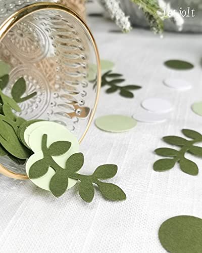 Greenery Gold Eucalyptus Confetti Baby Shower Sage Green Gold Scatter Table Decoration Country Nature-Theme Party Bridal Shower Party Wedding Classroom Nursery Decor Supplies 210 Pcs