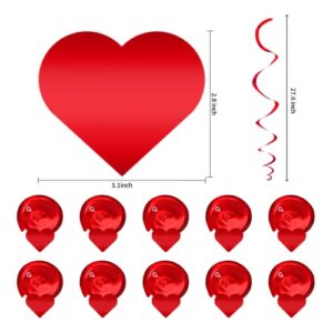 21Pcs Valentines Day Decorations Set Pre-Assembled Hanging Heart Swirls BE Mine Love Heart XO Garlands Banner for Home Classroom Office Wedding Party