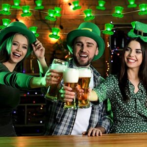 Tmacker St Patricks Day Decorations 3D13Ft 50LED Green Leprechaun Top Hat String Light, St Patricks Day Decor Irish Party for Home Indoor/Outdoor Wedding Anniversary Holiday Green Decor