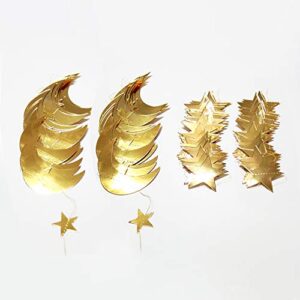 Decor365 Gold Star Moon Garland Hanging Garands Streamers Banner Backdrop for Twinkle Little Star Party Decoration First Birthday/Baby Shower/Wedding//Kids Room/Nursery/Ramadan EID/Graduation Decor