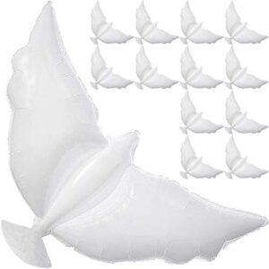 dove memorial balloons for release – biodegradable funeral remembrance angel balloons to release in sky memorial decorations for celebration of life death rip rest in peace loss of loved one happy heavenly birthday party favors – white 12 pack
