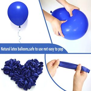 Royal Blue Balloons 12 inch, 100 Pack Royal Blue Latex Balloons Helium Quality for Graduation Birthday Baby Shower Wedding Halloween Party Decorations (with Blue Ribbon)