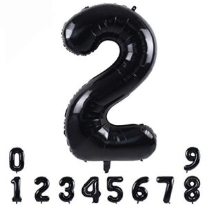 40 inch black large numbers balloons0-9,number 2 digit helium balloons,foil mylar big number balloons for birthday party supplies decorations